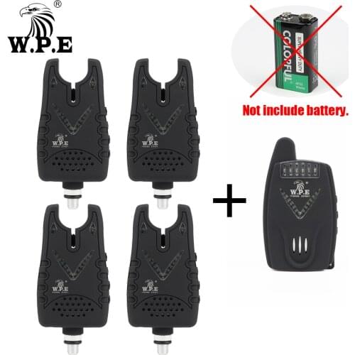 W.P.E Carp Fishing Bait Alarm 4+1 Electronic Fishing Alarm Wireless LED Sound Alert Luminous Indicator Carp Fishing Accessories