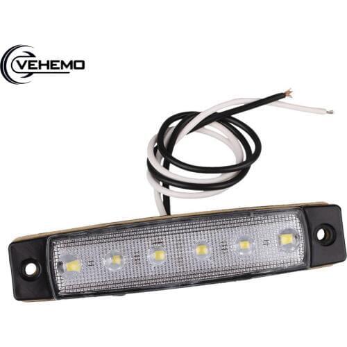 Truck LED 24v Trailer Lights 6led rear tail side marker light taillights white lorry truck led light
