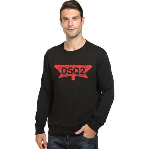 DSQ2 Letters printing round neck padded Sweatshirts pullover pure cotton retro loose men and women couple top Sweatshirt