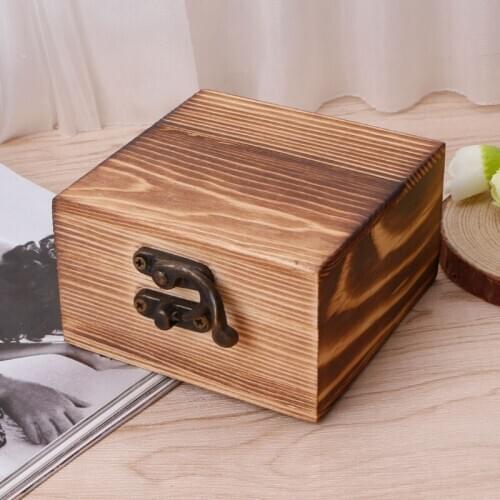 Vintage Wooden Hinged Box Jewelery Storage Case Crfats Sundries Organizer