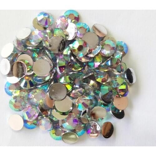 High quality Crystal AB Resin Glue on Flatback Rhinestone Non Hotfix Rhinestones for Nail Art/Garment/Decoration DIY