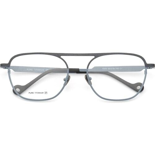 Women Pure Titanium Large Square eyeglass frame men Fashion eyeglasses frames Double-bridge Retro Business Prescription glasses