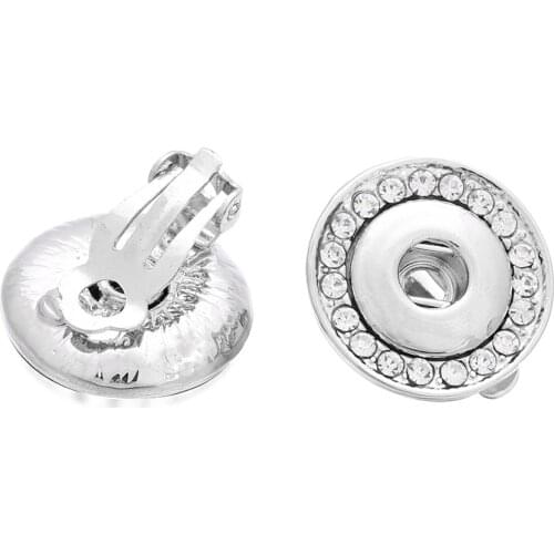 Fashion Snap Earrings Fit 12mm Snap Button Jewelry Trendy Crystal Earrings Wedding For Women Gift