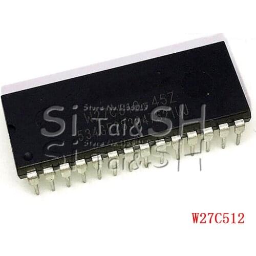 10pcs/lot W27C512-45Z DIP28 W27C512-45 W27C512 64K X 8 ELECTRICALLY ERASABLE EPROM IC