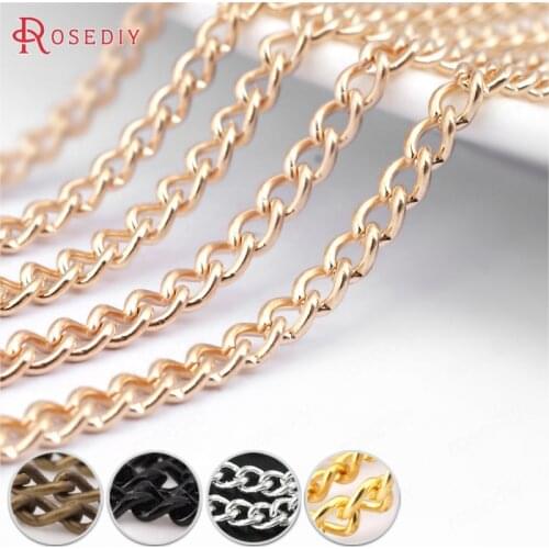 16924)5 Meters width 2MM 2.5MM 2.8MM 3MM Iron Extended chain Necklace Chains Diy Jewelry Findings Jewelry Accessories