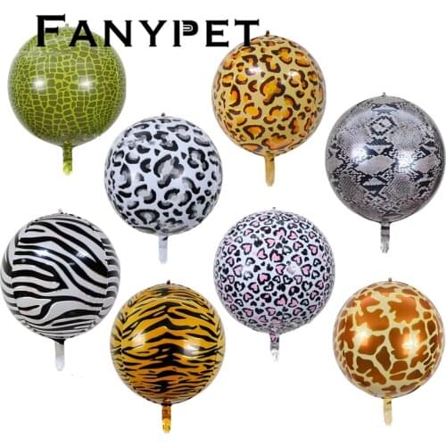 20pcs 22inch 4D Helium Foil Balloons Zebra Tiger Snake Giraffe Lion Animal Ballons Baby Shower Jungle Birthday Party Decor Kids