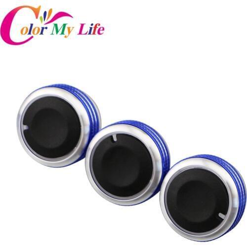 Color My Life 3Pcs Car-styling Air Conditioning Heat Control Switch Knob AC Knob for Ford Focus 2 MK2 Focus 3 MK3 ST RS Mondeo