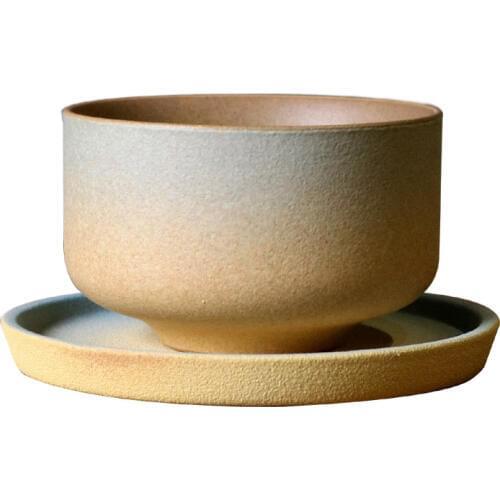 Coarse Pottery Tea Cup Japanese Tea Bowl Ceramic Vintage Teacup Kung Fu Teaware Drinkware Container Handmade Pu'er Bowls