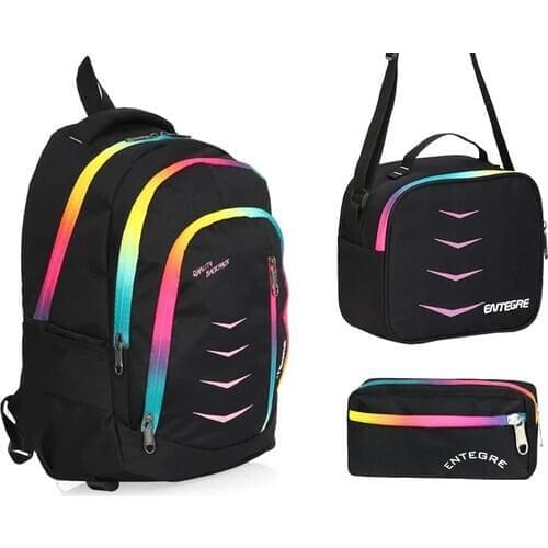 Integrated Pack 9956 Backpack For School 3 Pieces Back To School Girls Boys 2020 Education Year Colorful Women Men