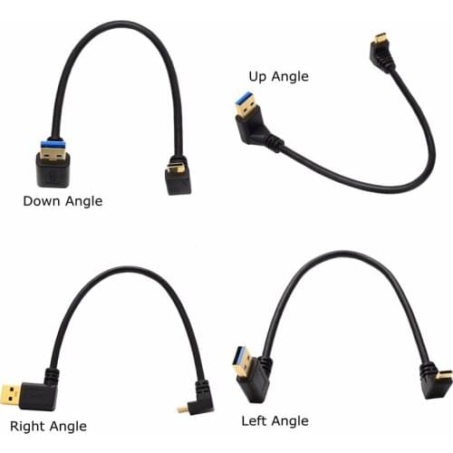 90 Degree Up Down Left Right Angle USB 3.0 Type A To USB C Up Angle Data Sync Charging Cable for Xiaomi Huawei P9 Samsung Note7