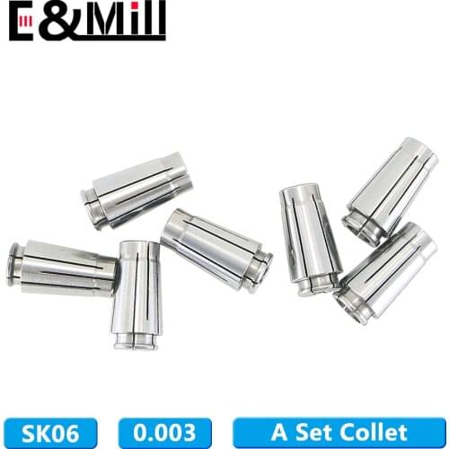 A set Sk06 Collet High Precision 0.003 Sk Collet Chuck CNC Lathe Milling Cutter Engraving Machine Chuck 3 4 5 6 3.175 1/8 Chuck