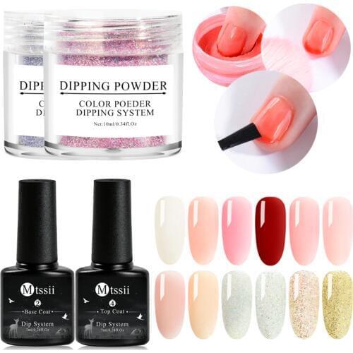 Mtssii Dipping System Nail Kit Nail Art Dip Powder With Dip Base Activator Liquid Gel Nail Color Natural Dry Without Lamp Nail
