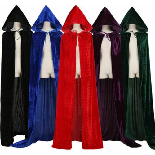 Adult Vampire Capes Kids Hooded Robes Black Red Reversible Forest Green Deluxe Halloween Cloak Full Length Anime Cosplay new