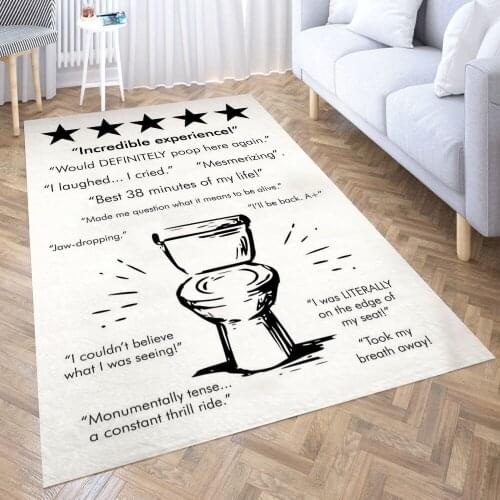 INCREDIBLE TOILET WHITE Carpet for Living Room 3D Anime Cartoon Rug Gamer Teen Room Bedside Lounge Rug Kids Children Floor Mats