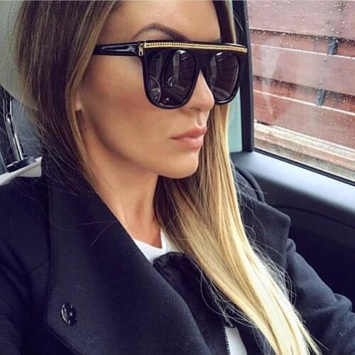 Square Women Sunglasses Oversized Big Frame Female Sun Glasses Vintage Brand Designer UV400 Flat Top Luxury Shades Oculos