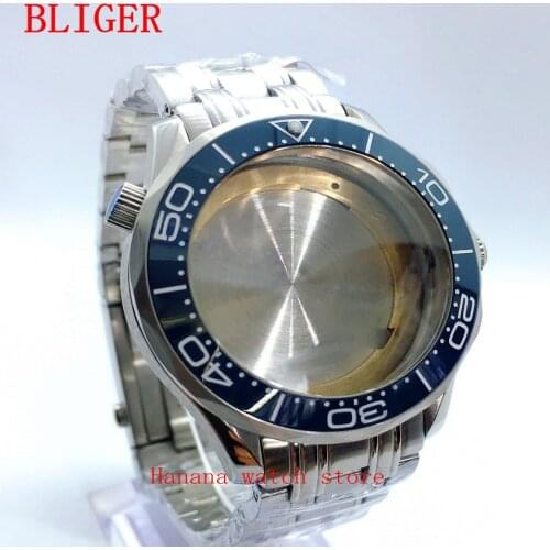 Fit ETA 2836 Miyota 8205 8215 821A DG2813/3804 High Quality 41mm Watch Case Sapphire Glass Blue Bezel