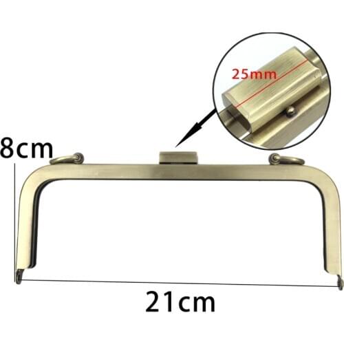 21cm purse frame metal clasp for bag accessories mouth Golden Bronze Silver knurling 2pcs/lot
