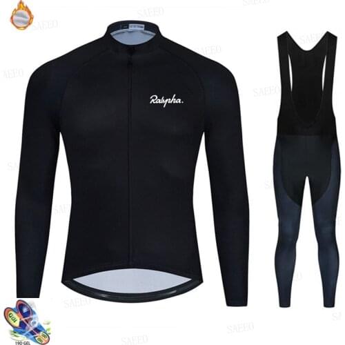 Ralvpha 2020 Winter Cycling Clothing Mens Long Sleeve Fleece Cycling Jersey Breathable Ropa Ciclismo Invierno Hombre Termica