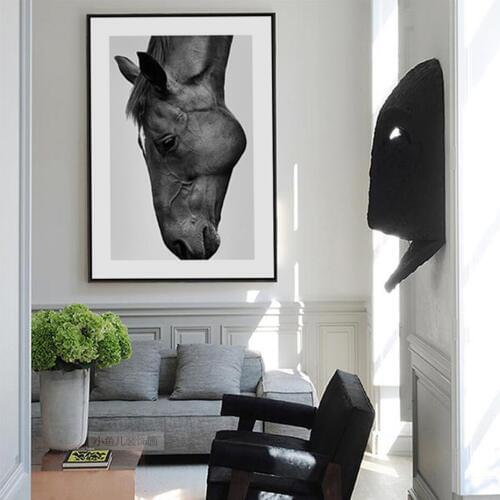 Modern Horse Poster Canvas Paintings Black White Wall Art Print Pictures for Living Room Interior Home Decorations No Frame