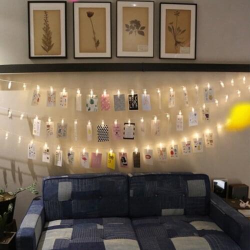 LED String Lights Photo Clip Fairy Lights Outdoor Battery Operated Garland Christmas Decoration Party Wedding Xmas
