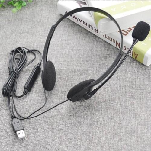 Universal Head-mounted Adjustable Computer Headset Light USB Headset For Computer Games, Learning, Education, Office
