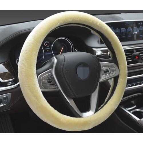 Winter Thicken Short Plush Car Steering Wheel Cover Universal Size /Warm Fluffy Steering Wheel Braid Easy to Install