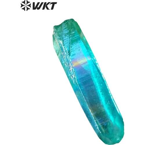 WT-G124 Gorgerous blue Aura crystal point Beautiful raw titanium crystal quartz point for jewelry making