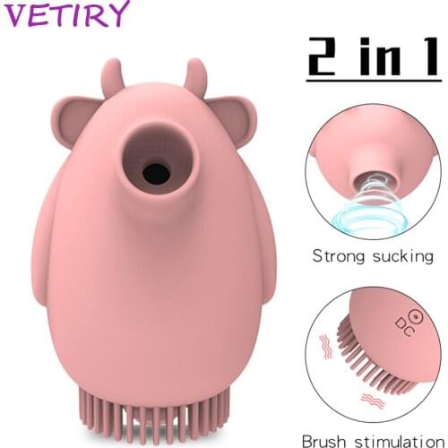 2 In 1 Sucking Vibrator Oral Sucker Vibrators Couples Clitoris Stimulator Female Masturbation Nipple Massager Sex Toys For Women