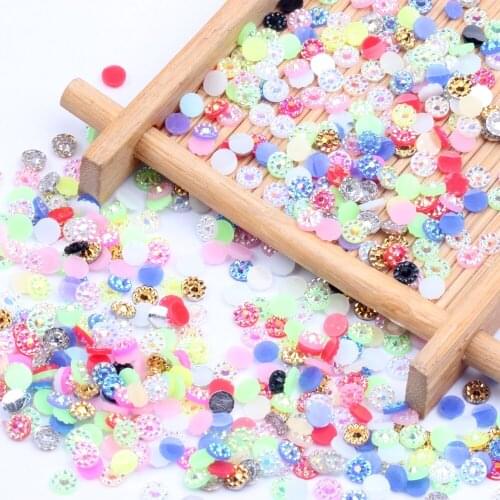 5mm 10000pcs Jelly AB Color Sunflower Resin Rhinesstones Flatback Glue On For Non Hotfix Glue On Jewelry Diy Craft Wedding Dress