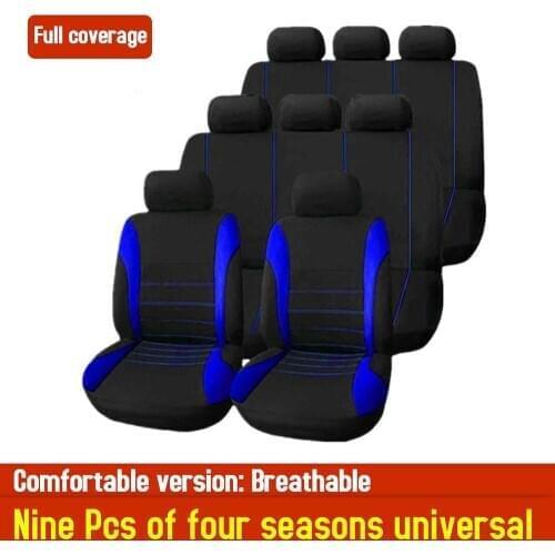 9Pcs Universal Car Seat Cover Vehicle Protective Cushion Four Seasons Full Surround Headrest Auto Interior Decoration For Car