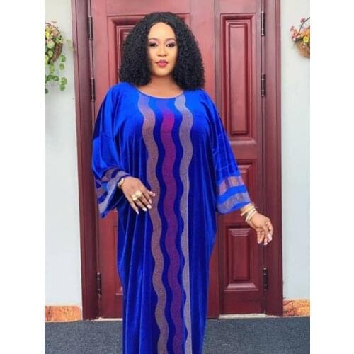 African Dresses for Women 2021 Dashiki Silk Diamonds Stripe Robe Africaine Femme Africa Maxi Dress African Clothes Ladies dress