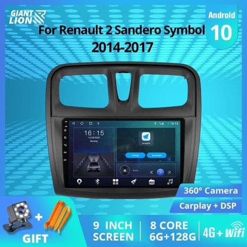 2DIN Android10.0 Car Radio For Renault 2 Sandero Symbol 2014-2017 GPS Navigation Stereo Receiver DSP Auto Radio Car Receiver IGO