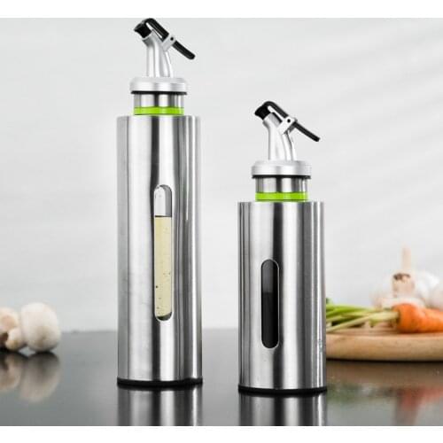 Stainless Steel Spray Bottle Oil Dispenser Gravy Boat Kitchen Leak Proof Seasoning Soy Sauce Container Vinegar Pot Cooking Tools