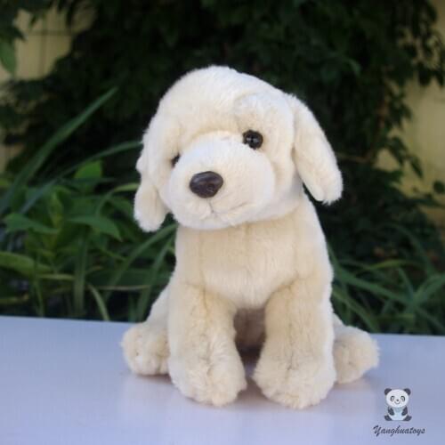ChildrenS Toys Soft Stuffed Plush Animals Doll Real Life Labrador Model Cute White Dogs Girls Present
