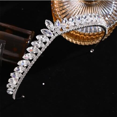 New Silver Color Crystal Tiaras And Crowns For Women Queen Rhinestone Princess Diadems Wedding Bridal Hair Accessories
