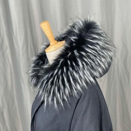 Faux Raccoon Fur Scarf Winter Hood Fur Decor Shawl Multicolor Fake Fur Scarf Winter Coat Fur Collar 60cm-80cm