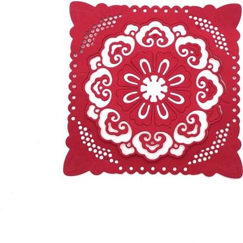 Julyarts Flower Square Lace Frame Dies Metal Dies for Card Making New for 2021 For DIY Craft Making Lace Greeting Card Scrapbook