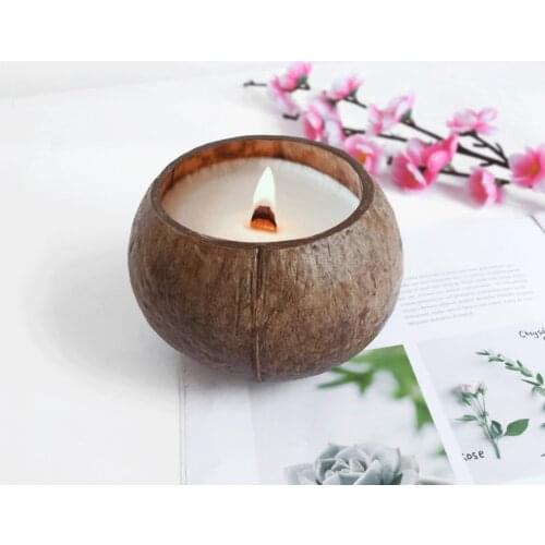 Creative Coconut Candle Holder Personalized Coconut Shell Lamp Coconut Shell Wooden Bowl Creative Decoration Bowl