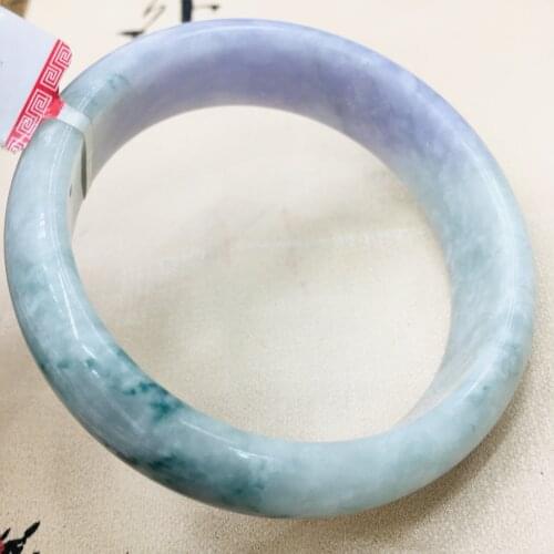 Natural Burmese Emerald noble 52-62m light purple two-color bracelet Princess jade bracelet Send A country certificate