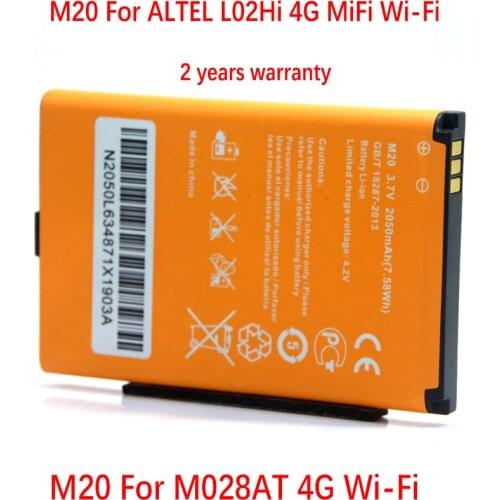 New Original 2050mAh M20 Battery For M028AT ALTEL 4G MiFi Wi-Fi LTE Router Portable Pocket hotspot Sim Card Router Rechargeable