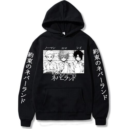 The Promised Neverland Hoodies Mens Emma Norman Ray Graphic Sweatshirt Unisex Hoodie Male Harajuku