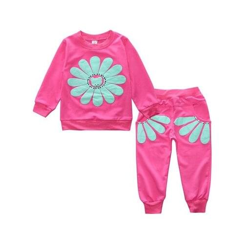 A clothing for 2020 childrens new spring and autumn kids small and medium-sized childrens suit of sunflower for boys and girls