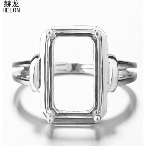 Sterling Silver 925 Cushion,Emerald ,Radiant Cut 13x10mm Semi Mount Solitaire Engagement Weddiing Ring Prong Setting wholesale