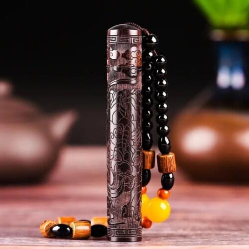 Sandalwood blowing fire folding windproof charging Creative Personality Tide Pendant Retro Lighter Gifts