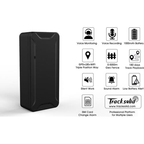 Mini AT2 GPS Portable Tracker Real-time Portable Anti-theft Device With 1000mAh Battery Geo-fence Recording for Kid Car Asset
