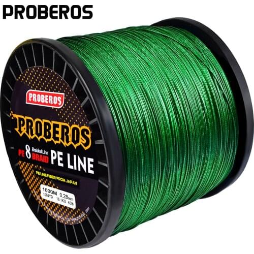 Proberos Fishline 8 stands 300M&500M&1000M&2000 Fishing Line Red/Green/Grey/Yellow/Blue 8 Weaves Braided Line 20LB-300LB PE Line