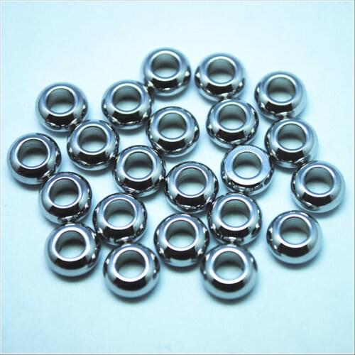 30pcs stainless steel spacer beads big hole european beads 8x6mm 304 types of SS parts connectors