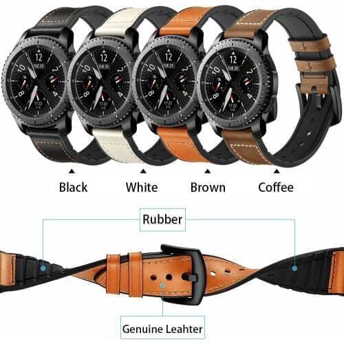 22mm Watch Band For Samsung Gear S3 Wrist Belt For Huami amazfit 1 2 Real Leather With S Watch Strap For Huawei Watch 2pro