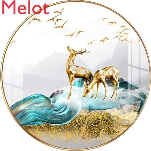 Crystal Porcelain Painting Nordic Affordable Luxury Modern Minimalist Paintings Entrance Living Room Wall Decoration Murals