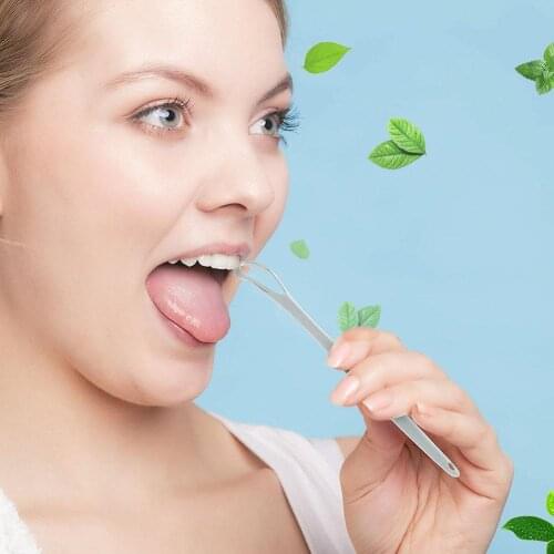 3Pc/Set Tongue Scraper Cleaner With Travel Handy Case Dental Brush Bad Breath Kit Metal For Adults Eliminate Professional T X7P8